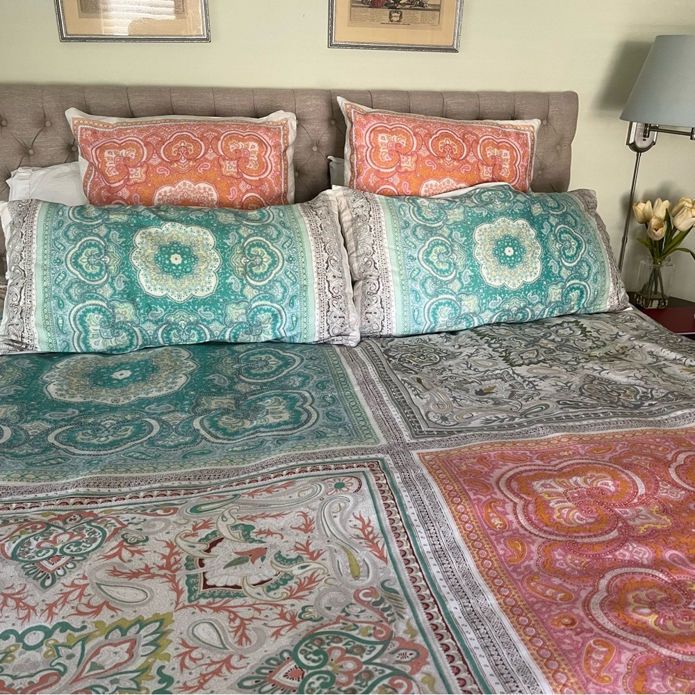 Pottery Barn Claire Scarf Queen Duvet Cover